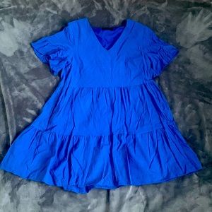 Azure blue boho style dress
